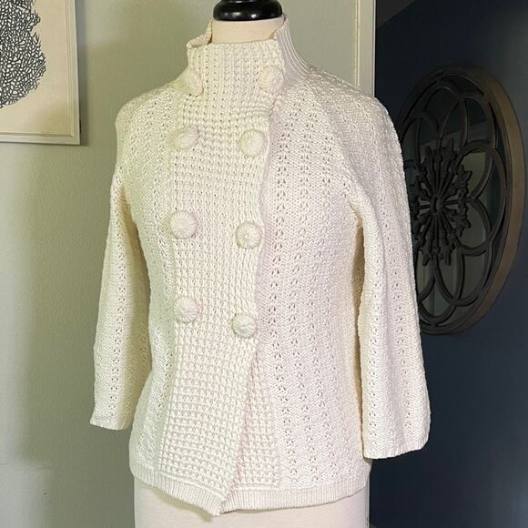 Style & Co. Off-White Knit Double-Breasted Sweater - Small - Picture 1 of 6